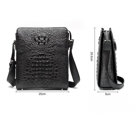 Crocodile Leather Messenger Bag Shoulder Bag Crossbody Bag-Size
