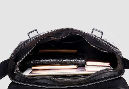 Crocodile Leather Satchel Briefcase Messenger Bag Laptop Bag-Inside