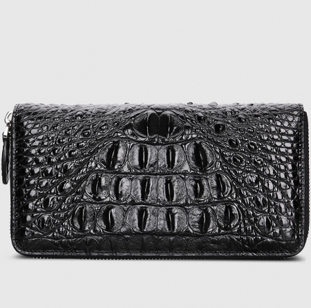 Crocodile Zip Around Long Wallet for Men, Travel Card Holder Phone Wallet-Back