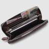 Crocodile Zip Around Long Wallet for Men, Travel Card Holder Phone Wallet-Brown-Inside