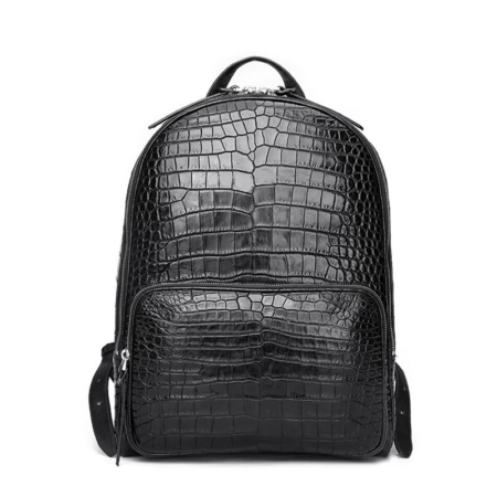 Luxury Genuine Crocodile Skin Backpack, Men&#39;s Double Crocodile Shoulder Bag