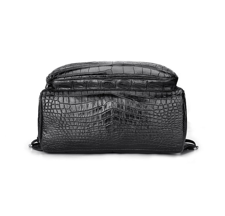 100% genuine real crocodile belly skin backpack bag matt water dyeing  crocodile skin high end quality fashion backpack bag black