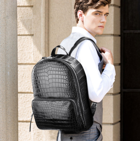 Genuine Alligator Skin Backpack, Luxury Backpack for Men-Exhibition