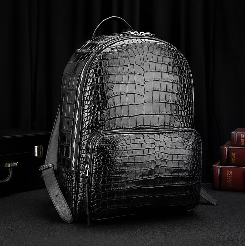 Genuine Alligator Skin Backpack, Luxury Backpack for Men