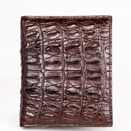 Genuine Crocodile Tail Skin Wallet, Unique Crocodile Leather Wallet for Men-Dark Brown