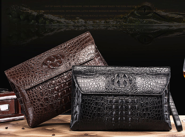 The Italian Croc  Chic Clutch Leather Handbag 