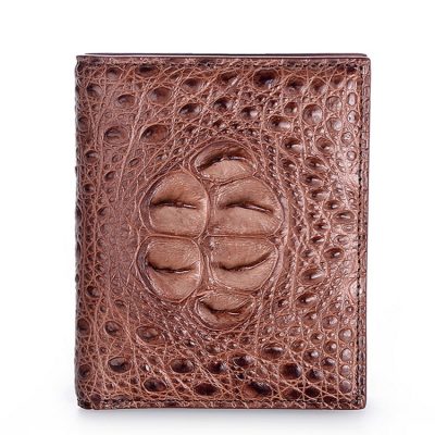 Handmade Genuine Crocodile Leather Wallet-Brown