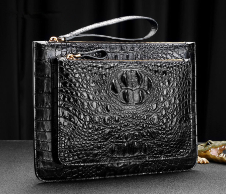 Large Stylish Crocodile Clutch Wallet, Envelope Flap Briefcase Purse Clutch Bag-Exhibition