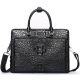 Luxury Crocodile Business Briefcase, Casual Crocodile Briefcase for Men