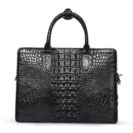 Luxury Crocodile Business Briefcase, Casual Crocodile Briefcase for Men-Back