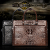 Luxury Crocodile Business Briefcase, Casual Crocodile Briefcase for Men-Exhibition