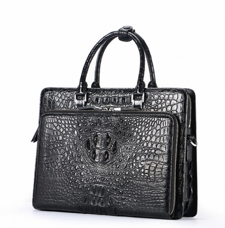 Luxury Crocodile Business Briefcase, Casual Crocodile Briefcase for Men-Front