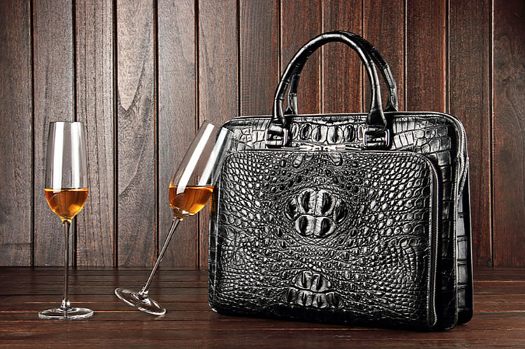 Luxury crocodile skin briefcase