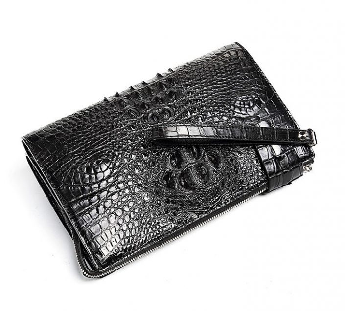 Men’s Business Crocodile Clutch Bag, Stylish Crocodile Clutch Wallet