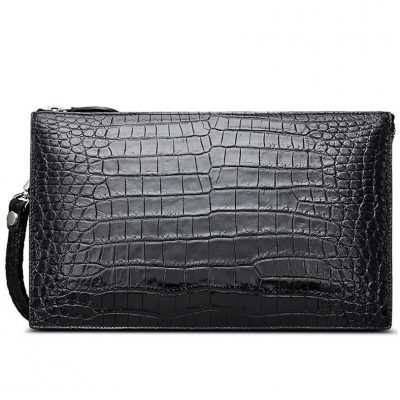 Mens Genuine Alligator Skin Big Clutch Bag Wristlet Handbag Organizer Wallet