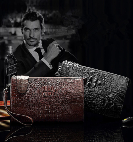 Men’s Business Crocodile Clutch Bag, Stylish Crocodile Clutch Wallet-Exhibition