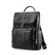 Men’s Genuine Crocodile Skin Backpack, Casual Travel Bag Extra Capacity Casual Daypacks-Front