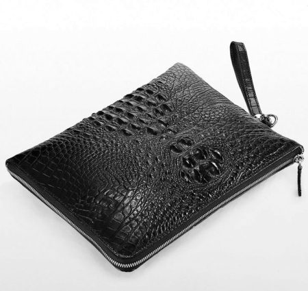 Premium Crocodile Leather Clutch Wallet With Wrist Strap-Front