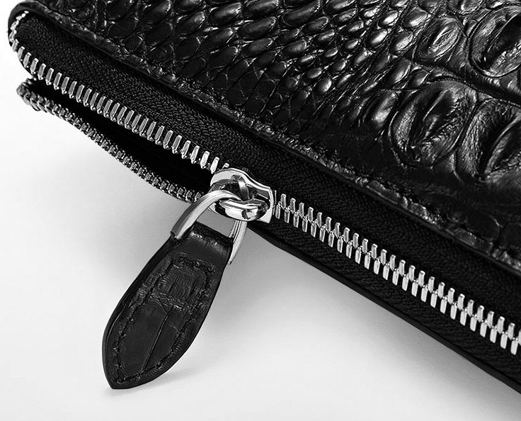 Premium Crocodile Leather Clutch Wallet Wrist Strap