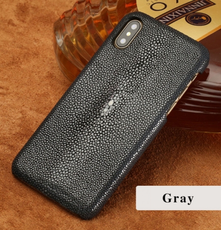 Stingray Leather iPhone Xs Max, Xs, X Case-Gray