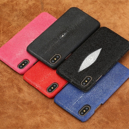 Stingray Leather iPhone Xs Max, Xs, X Case, Luxury Case for iPhone Xs Max, Xs, X Handmade from Genuine Stingray Skin