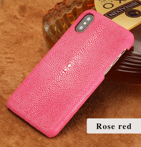 Stingray Leather iPhone Xs Max, Xs, X Case-Rose Red