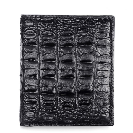 Stylish Crocodile Backbone Skin Bifold Wallet-Black