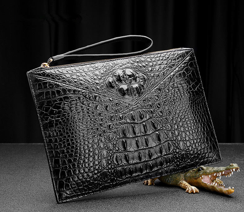 crocodile clutch bag