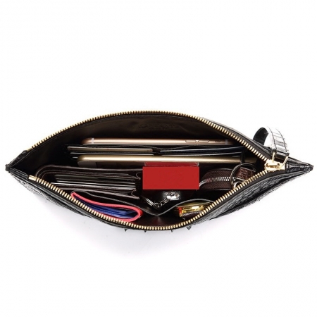 Stylish Crocodile Clutch Bag, Crocodile Clutch Wristlet Wallet for Men-Inside