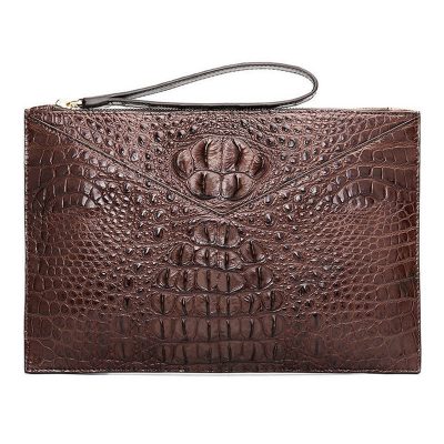 Stylish Crocodile Clutch Bags, Crocodile Clutch Wristlet Wallets for Men-Brown