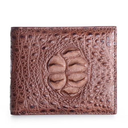 Unique Genuine Crocodile Hornback Skin Wallet for Men-Brown