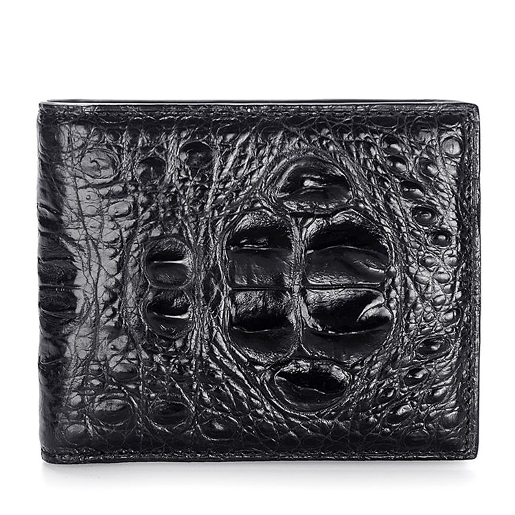 BROWN Genuine Alligator Hornback Crocodile Leather Skin Bifold Wallet for  men's