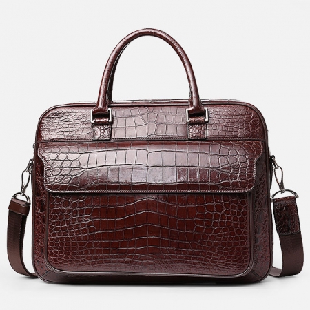 Alligator Briefcase Laptop Shoulder Messenger Bag for Men-Front