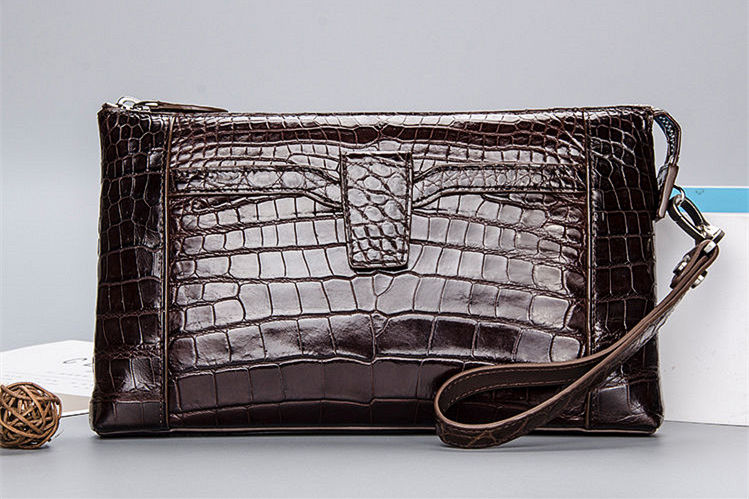 Alligator Wristlet Wallet-Brown