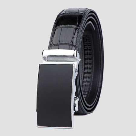 Classic Alligator Belt, Alligator Business Dress Belt-Black