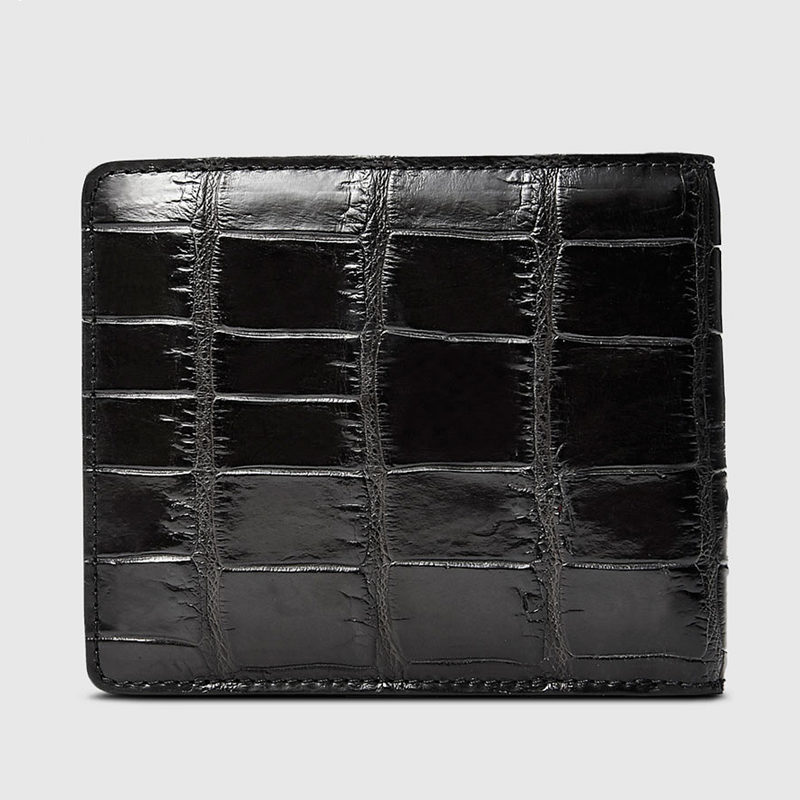 Handmade Black Alligator Wallet, Full Grain Alligator Leather Wallet WL170