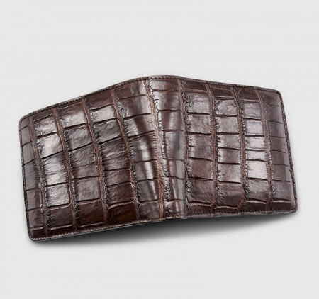 Classic Alligator Wallet, Genuine Alligator Skin Wallet for Men-Brown-1
