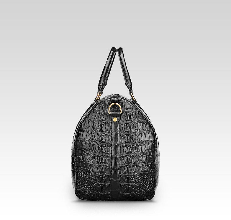 Crocodile Leather Travel Weekender Overnight Duffel Bag