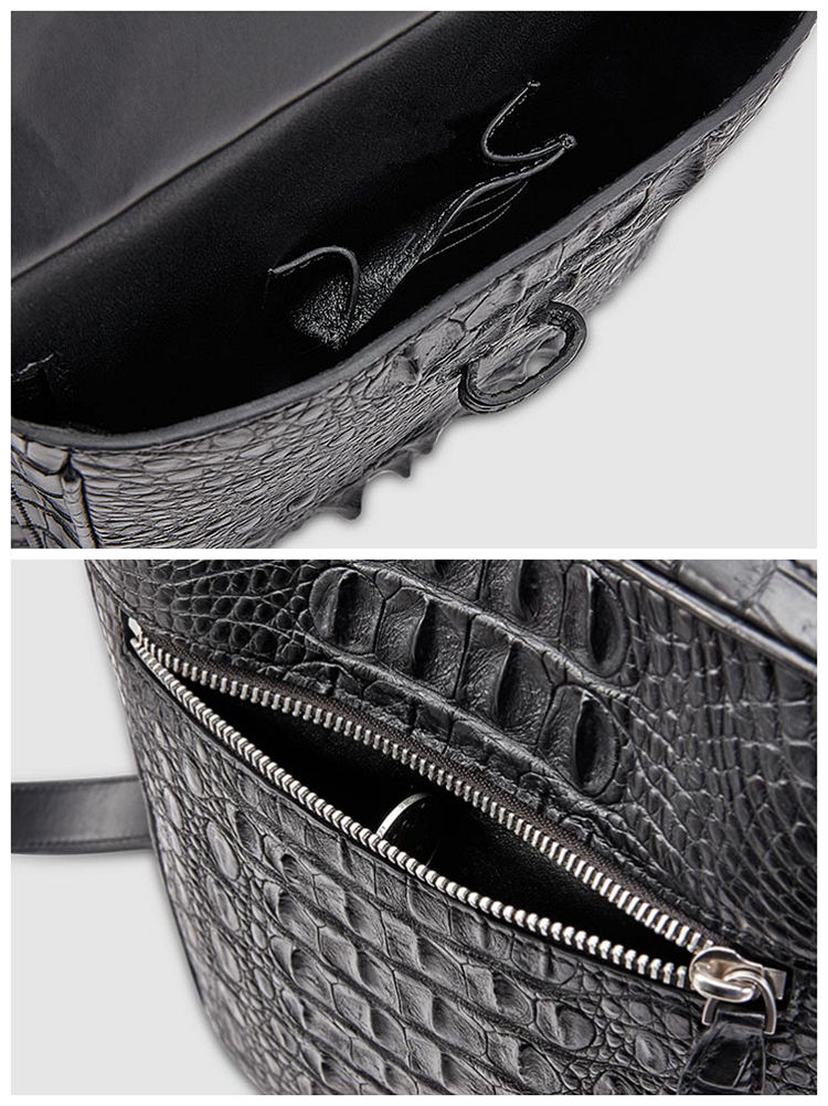 Luxury Alligator Flap Messenger Bag