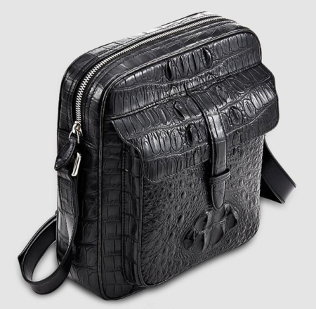 Crocodile Messenger Bag Crossbody Shoulder Bag-Top