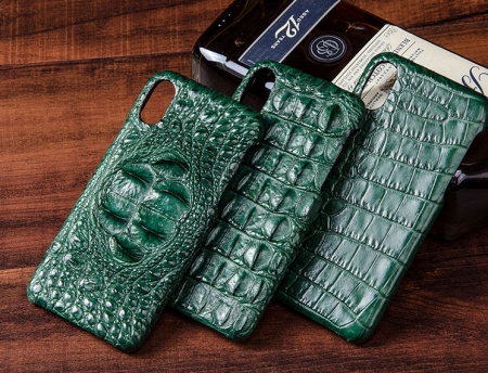 Crocodile iPhone X Case, Crocodile Snap-on Case for iPhone X-Belly Skin-Green-Exhibition