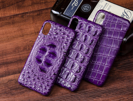 Crocodile iPhone X Case, Crocodile Snap-on Case for iPhone X-Belly Skin-Purple-Exhibition