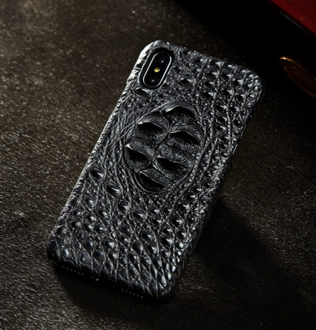 Black iPhone Xs Max, Xs, X Crocodile Head Skin Snap-on Case-Display