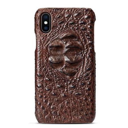 Brown iPhone Xs Max, Xs, X Crocodile Head Skin Snap-on Case