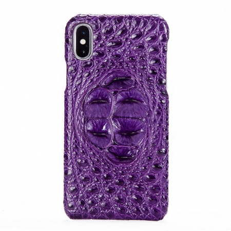 Crocodile iPhone X Case, Crocodile Snap-on Case for iPhone X-Head Skin – Purple