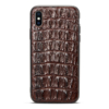 Brown iPhone Xs Max, Xs, X Crocodile Tail Skin Full TPU Soft Edges Case