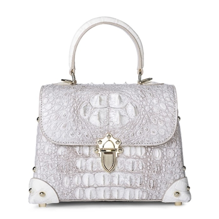 Designer Crocodile Handbags Crossbody Bags-White