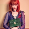 Designer Crocodile Purses Cross Body Handbags-Green-Display
