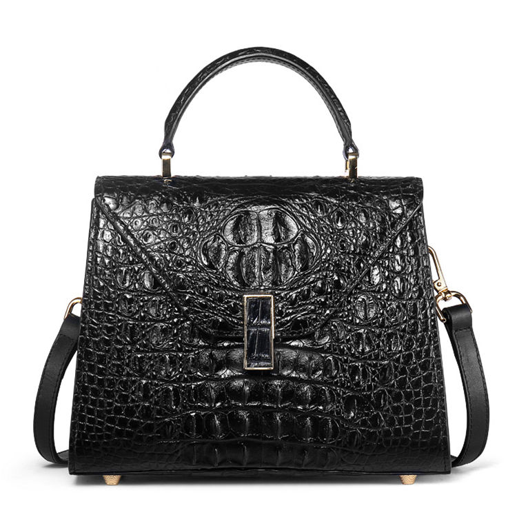  Customer reviews: PIJUSHI Designer Crocodile Handbags for Women  Genuine Leather Purses Top Handle Shoulder Bag (6082 Black)