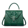 Designer Top Handle Crocodile Handbag Crossbody Bag Crocodile Purse-Green